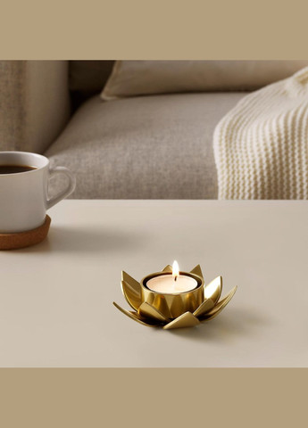 Підсвічник для чайної свічки ІКЕА KNASTRIGT 3 см лотос (00515693) IKEA (271122655)