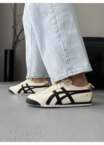 Чорні Осінні кросівки чоловічі asics onitsuka tiger mexico black / beige асікс онітцука тайгер No Brand