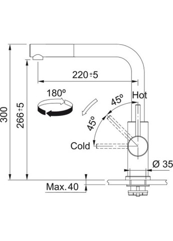 Смеситель для кухни Smart Glenda, длина излива - 225мм, вытяжной, 1рычаг, нерж. FRANKE (323000813)