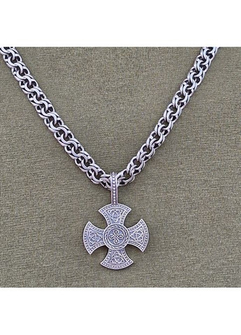 Кулон кельтський хрест з рунами зі срібла No Brand (355921947)