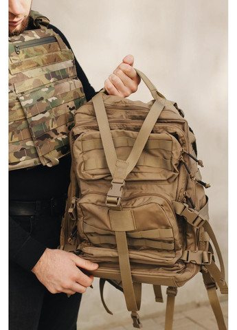 Военный тактический рюкзак вместительный, объемом 37 литров, ISARM цвет Coyote, водостойкий материал. HM furnitura (365248685)