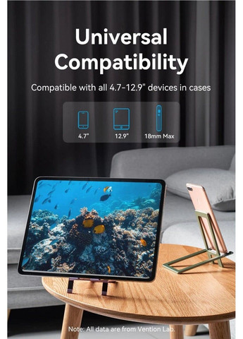 Держатель для телефона Portable Cell Phone Stand Holder Desk Aluminum Alloy Type Gray (KCZH0) Vention (369456853)