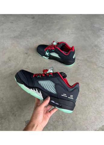 Чорні Осінні кросівки чоловічі nike air jordan retro 5 low sp black найк аір джордан No Brand