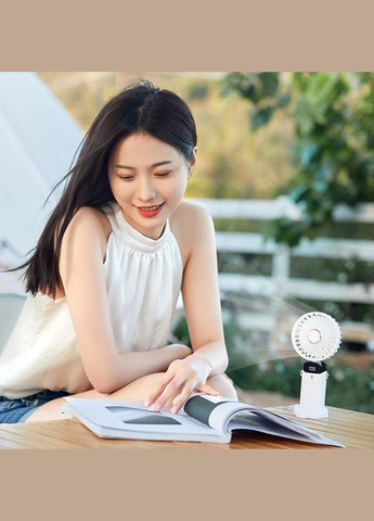 Вентилятор ручной с аккумулятором micro USB белый No Brand (303932716)