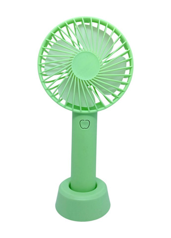 Вентилятор на акумуляторі ручний з підставкою портативний складаний зарядка від USB салатовий 3 режими No Brand (331155410)