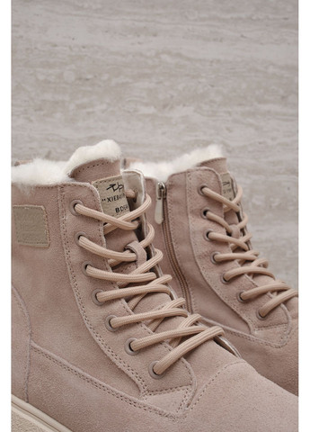 Зимние женские замшевые ботинки светло-бежевого цвета на шнуровке с боковой молнией, удобная современная обувь для зимы ITTS