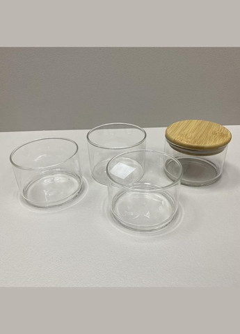 Набор емкостей для хранения 4 шт. 400 мл с бамбуковой крышкой 7089-2. S&T (323483334)