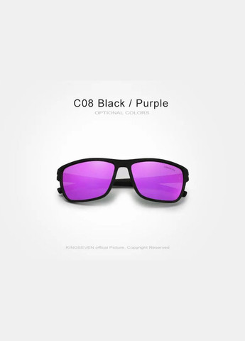 Мужские поляризационные солнцезащитные очки LC755 Black Purple KINGSEVEN (303110899)