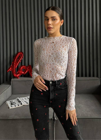 Гіпюровий лонгслів з довгими рукавами Tik-Tak (328408520)