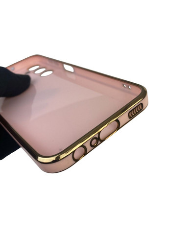 Чохол для Galaxy A24 (SM-A245F) глянцевий із захистом камери із золотою окантовкою на самсунг а24 пудровий gs1 Samsung (366233791)