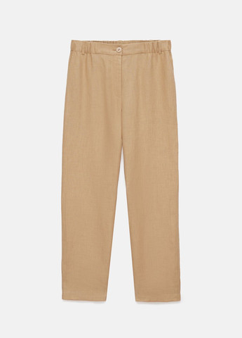 Класичні вкорочені жіночі штани з льону на блискавці і резинці під ремінь Чарлі з кишенями., р., код 8427/54/883 ГАЛЕРЕЯ ЛЬОНУ (333164759)