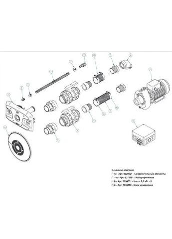 Протитечение Cyclon 8310121 (1 сопло, 1 водозабор, 2.6 кВт, 63 м3/ч), для соленой воды Fitstar (379601840)