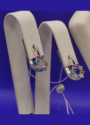 Срібні сережки "Віночок" 925 проби покриття родій Shiny 5030 No Brand (333828341)