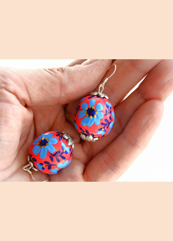 Авторські дерев'яні сережки із срібними гачками Lucy Kozyra (326803358)