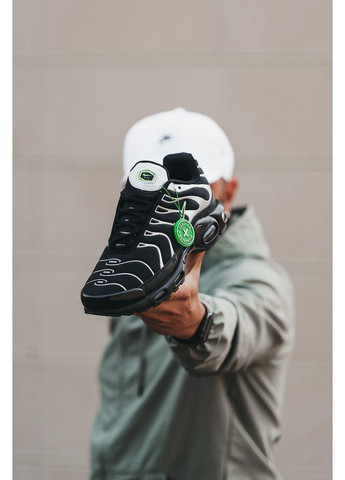 Сірі Осінні кросівки чоловічі nike air max tn plus black green найк аір макс тн плюс No Brand