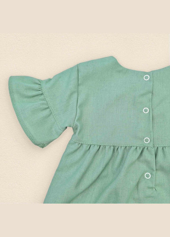 Зелёное платье для девочки из льна оливкового цвета свободный украина зеленый dexter's (297440161)