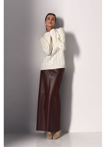 Молочний джемпер з косами 2425 чорний Triko Bakh