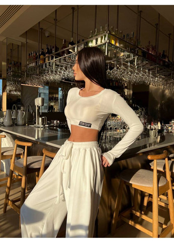 Женский велюровый костюм с лонгсливом и брюками палаццо Україна (353495204)