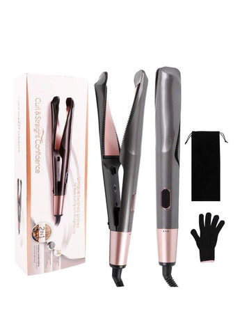 Спиральный выпрямитель плойка утюжок для волос Curl & Straight 2в1 для завивки и выпрямления волос No Brand (354226813)