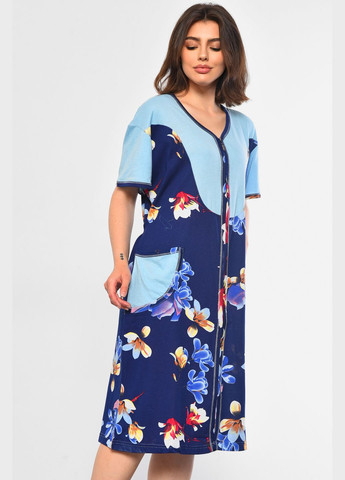 Халат жіночий батальний блакитного кольору Let's Shop (296777328)