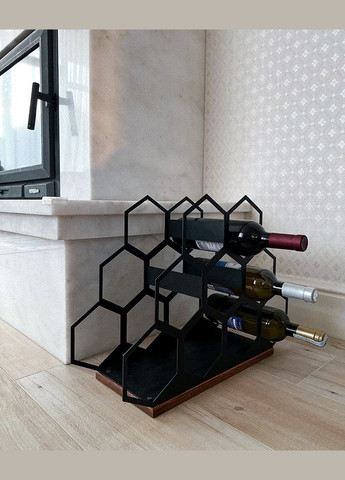 Підставка для вина NC Home Соти з дерев'яною основою на 9 пляшок Nice & Cozy (280916336)