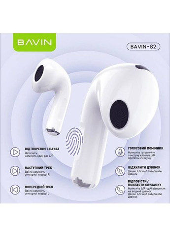 Гарнітура -82 Hi-Res LCD TOUGH White (HB-BA-82-WH) Bavin (383366859)