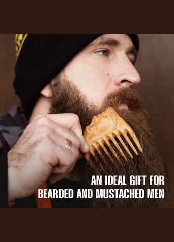 Мужской Гребень для Волос и Бороды Wood MAN 8 х 8 х 1см Ручная Работа Деревянный Груша Zamas (336550104)