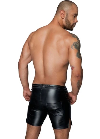 Чоловічі шорти з мокрим ефектом H061 Powerwetlook shorts, 3XL Noir Handmade (340274821)