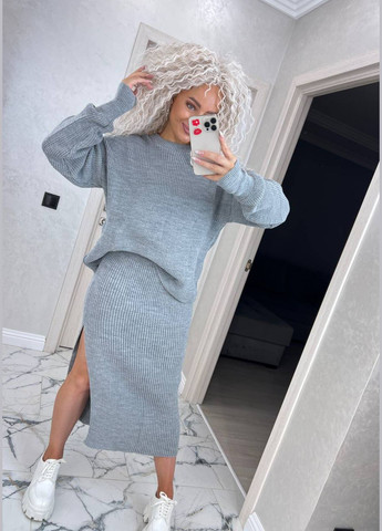 Жіночий вовняний костюм Маша сірий You Best (301842181)