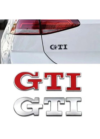 Емблема напис GTI для срібляста 79х23 мм метал (на скотчі) Volkswagen (369612094)