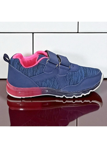 Синій осінні ортопедичні текстильні кросівки на липучках для дівчинки CSCK.S