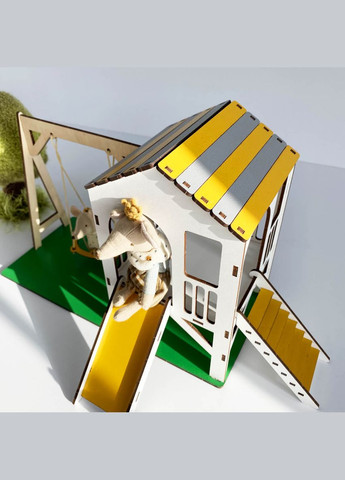 Набір лялькових меблів для Лол "Дитячий майданчик New" сіро-жовтий (kmb012sj) NestWood (303633003)