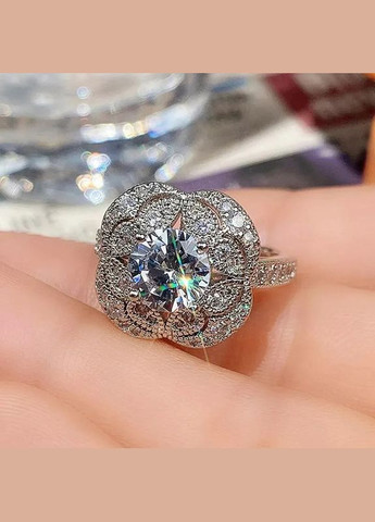Женское кольцо с белыми камнями Азали размер 17 Fashion Jewelry (290664037)
