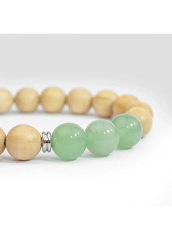 Браслет із деревини Граба та Авантюрина на зап'ястя 19 см Treelure (372474634)