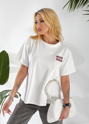 Футболка женская оверсайз с вышивкой No Brand - (329651532)