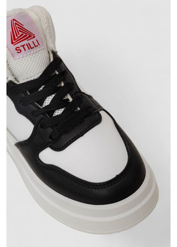 Кроссовки женские зимние на меху, 248RLM50 Stilli чёрно-белые зима (365817854)
