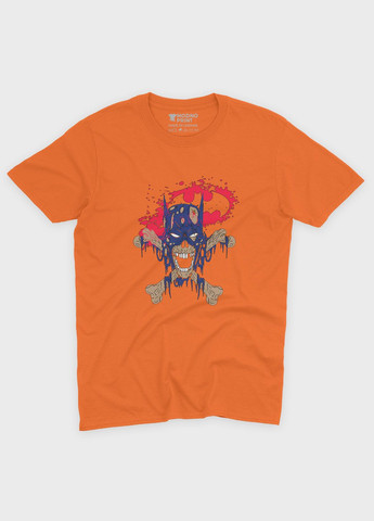 Оранжевая демисезонная футболка для девочки с принтом супергероя - бэтмен (ts001-1-ora-006-003-038-g) Modno