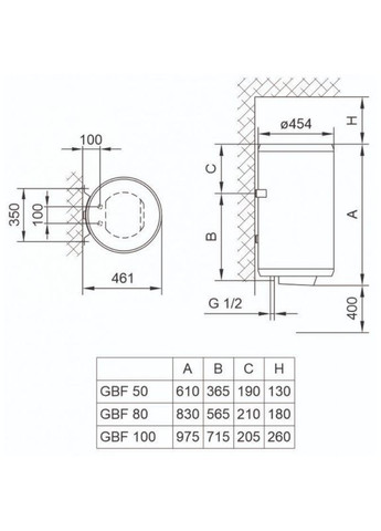 Водонагрівач електр. GBF100/UA_TIKI круглий GBF, 100л, 2кВт, сухий тен, мех. кер-ння, C,, 700098 Tiki (363320937)