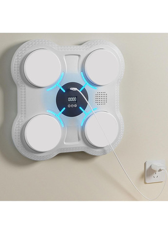 Інтерактивний тренажер-мішень для боксу з музикою та LED-підсвіткою білий (2104618925) No Brand (372639005)