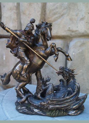 Фигурка покрытая бронзовым напылением Георгий победоносец 16х21 см 175858 Veronese (346533519)