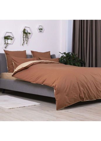 Євро комплект постільної білизни з наволочками 50*70 см, 115 гр/м2 Пісочний Кварц Коричневий (27200200215) ТЕП (365851798)