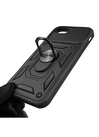 Чехол для iPhone 8 бронированный с кольцом со шторкой на айфон 8 чёрный rg1 Apple (366229644)