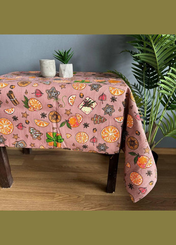 Скатерть Апельсинки рогожка 150 х 220 см Оранжевая No Brand (302976074)