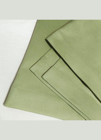 Штора на черных люверсах 1 шт с подхватом 235х250 см микровелюр Светло-зеленый No Brand (337358012)