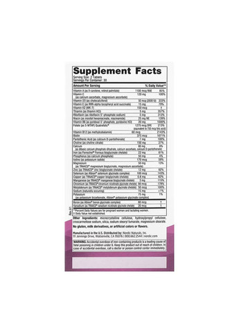 Пренатальні мультивітаміни для вагітних 60 таблеток високоабсорбуючі Nordic Naturals (367957295)