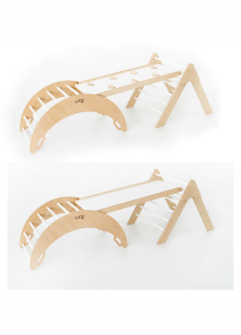 Дитячий набір Монтессорі Трикутник Піклер + Арка Піклер + Гірка + Матрасик. БІЛИЙ LunaToys (306552742)