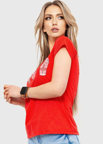 Червона літня футболка жіноча з принтом, колір червоний, Ager