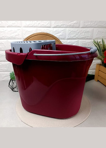 Пластиковое ведро 13л с насадкой для отжима веревочной швабры, Венгрия IL-PE (304771077)