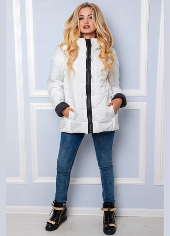 Біла демісезонна куртка hanna-2 (01025-blue44) MioRichi