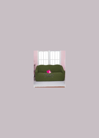 Чехол натяжной на трехместный диван без оборки 28-222 Зеленый Venera (268547672)